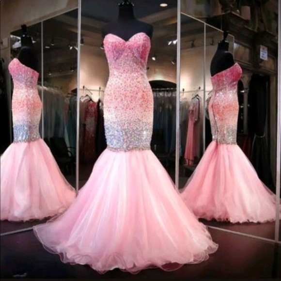 pink mermaid gown